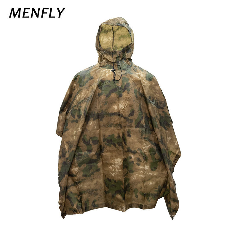 Emergency Poncho Rain - MENFLY ATFG モス迷彩戦術防水レインジャケット狩猟用メンズミリタリー迷彩レインコート女性用 Atacs Fg ポンチョ