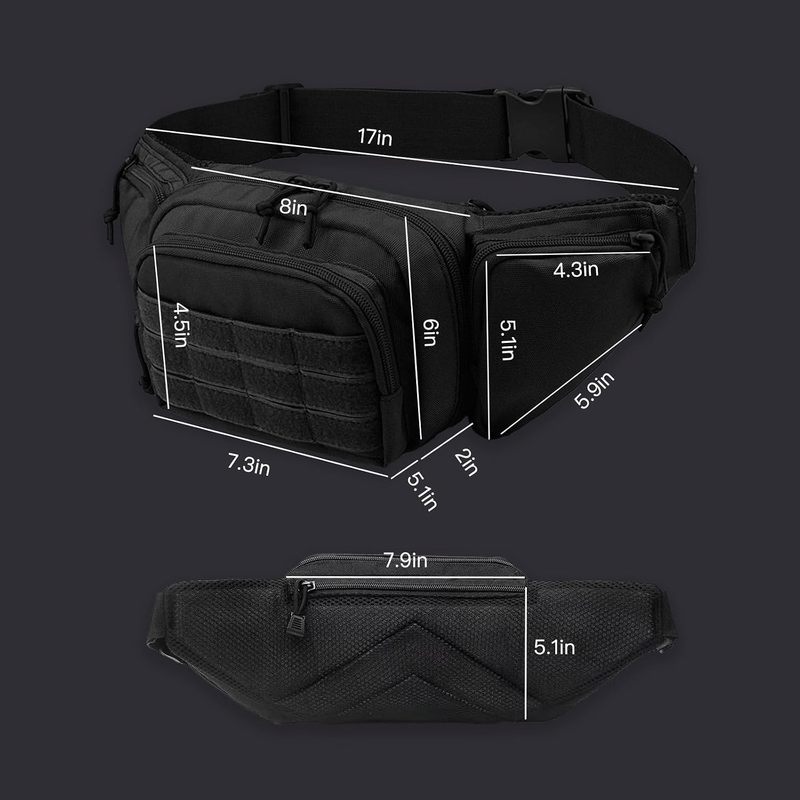 600Dオックスフォード製マルチポケットウエストパック、調節 - Fishing Kit Compact のレビューと価格