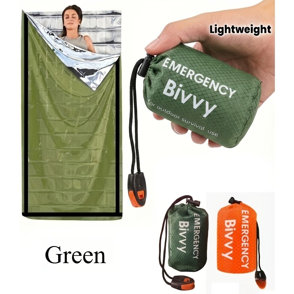3 個の緊急寝袋キット巾着ホイッスル付き断熱ブランケットライ - Bivy Bag Emergency のレビューと価格